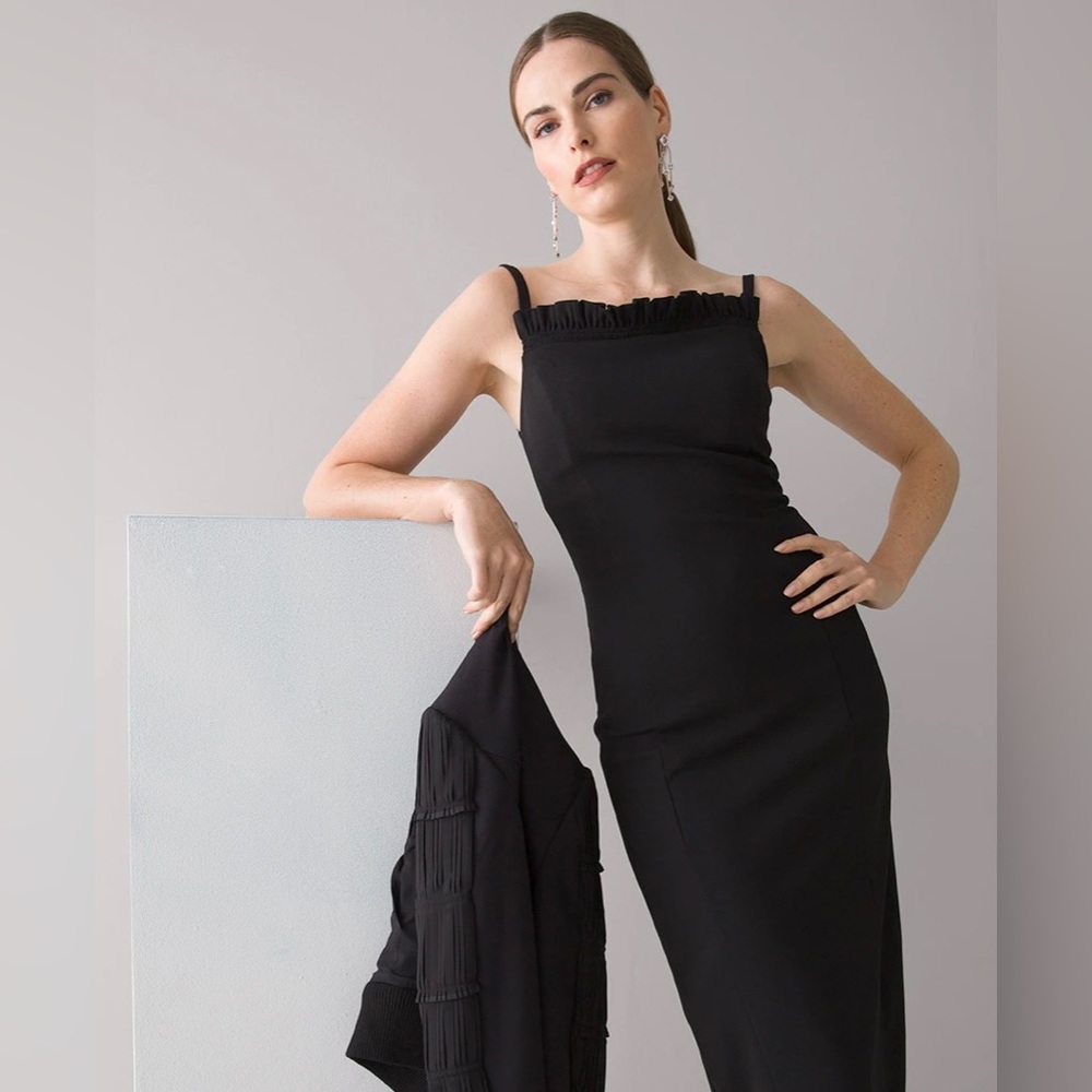 Ruffle-Neck Sheath Dress